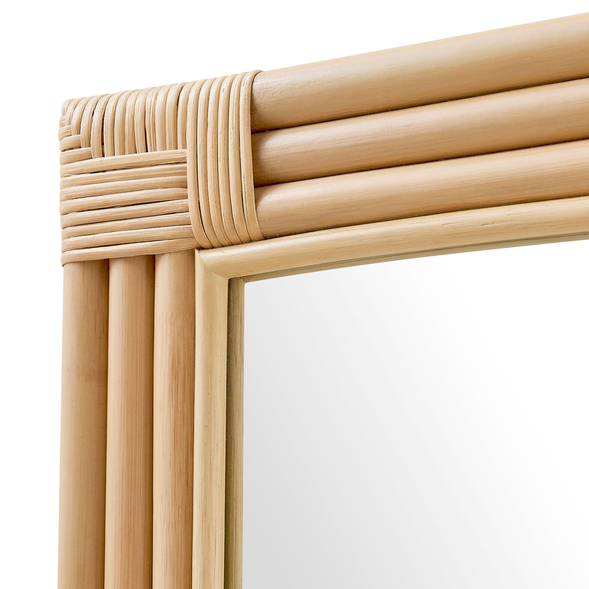 Corsica Curved Rectangle Rattan Wall Mirror - Natural