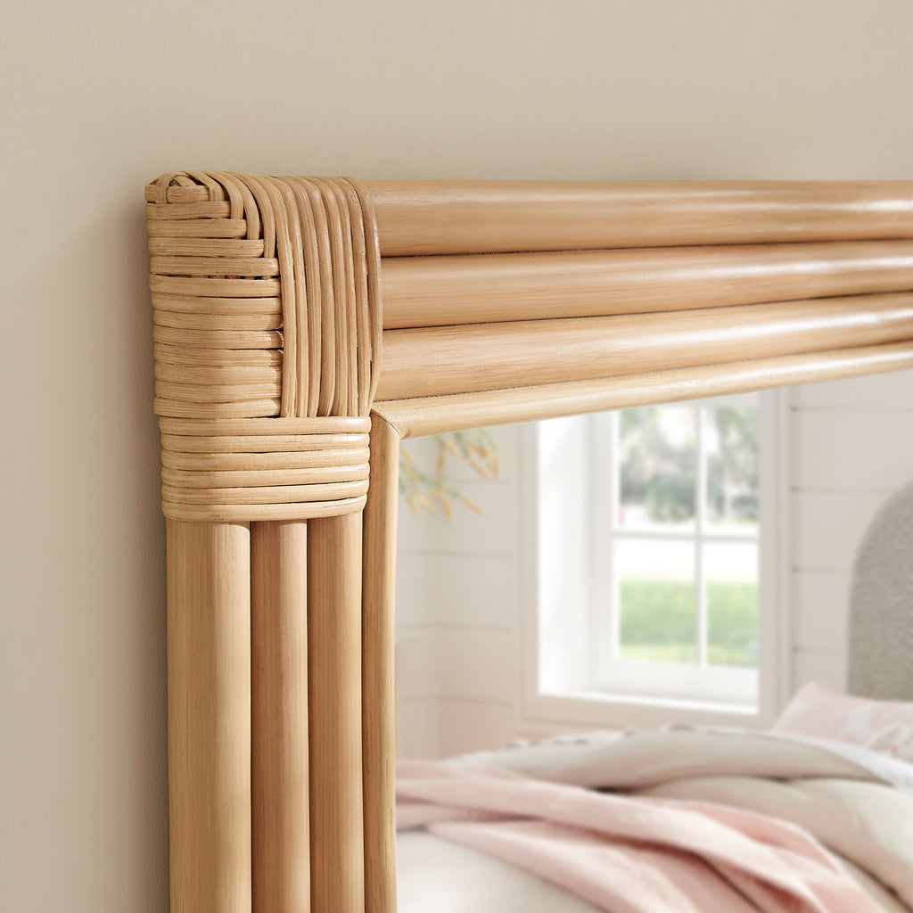Corsica Curved Rectangle Rattan Wall Mirror - Natural