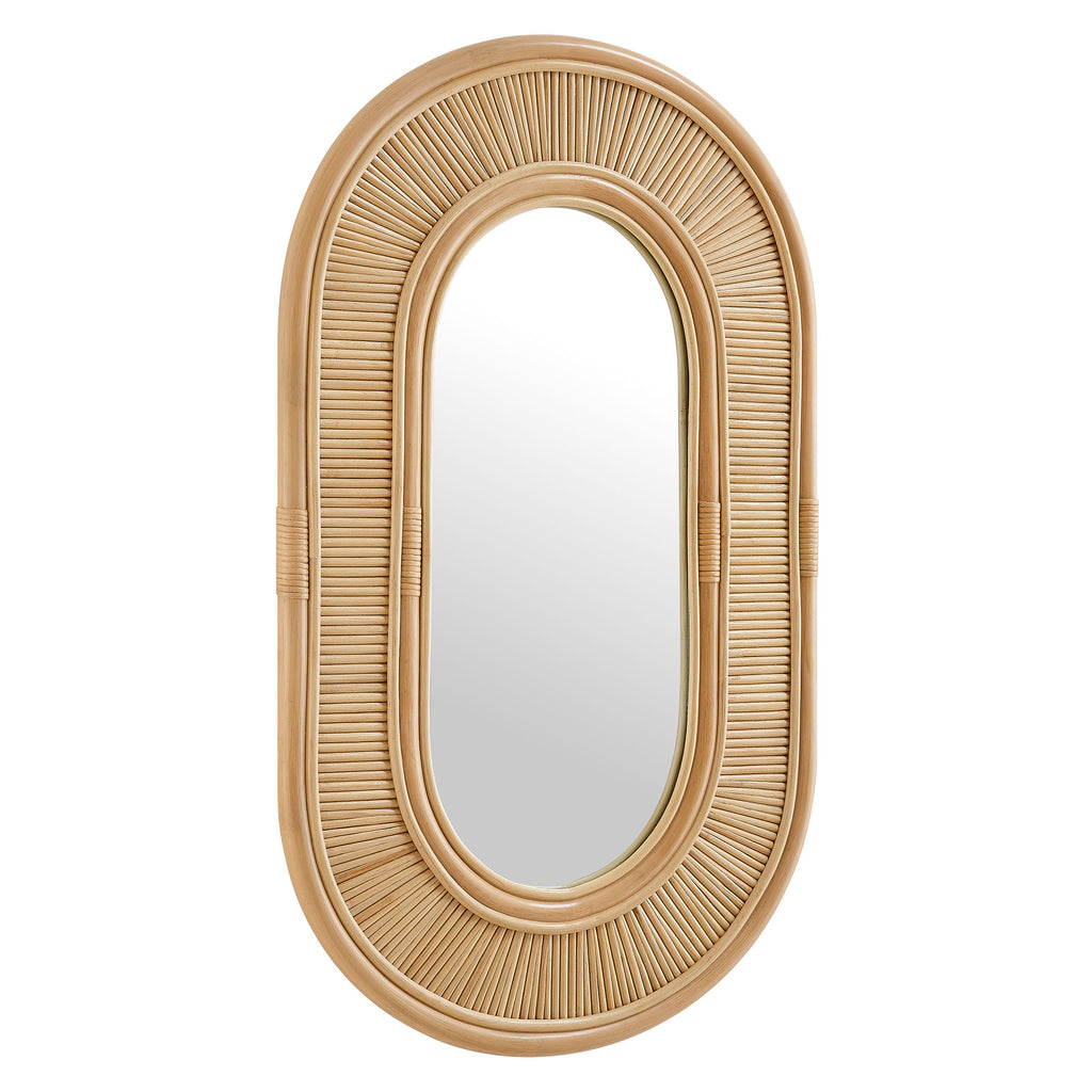 Sovana Oval Rattan Wall Mirror - Natural