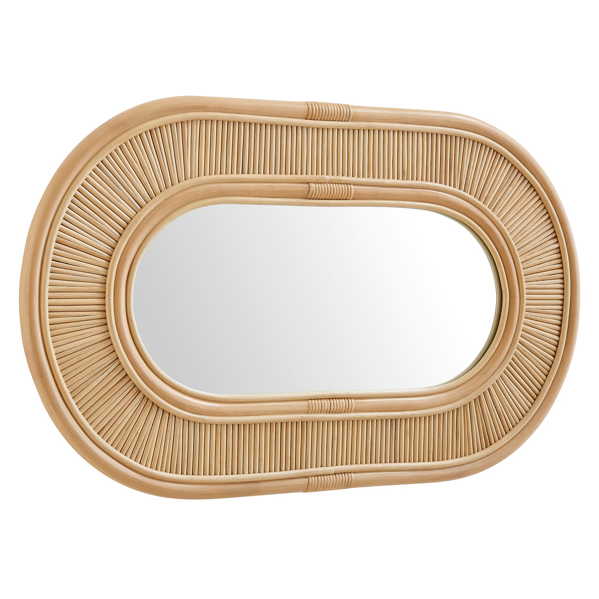 Sovana Oval Rattan Wall Mirror - Natural