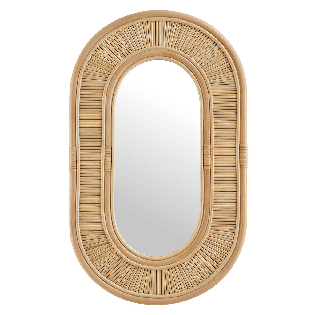 Sovana Oval Rattan Wall Mirror - Natural