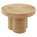 Ainsley 32 Inch Round Natural Rattan Coffee Table