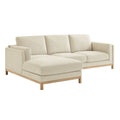 Roscoe Left-Facing Fabric Sectional Sofa with Chaise - Ivory