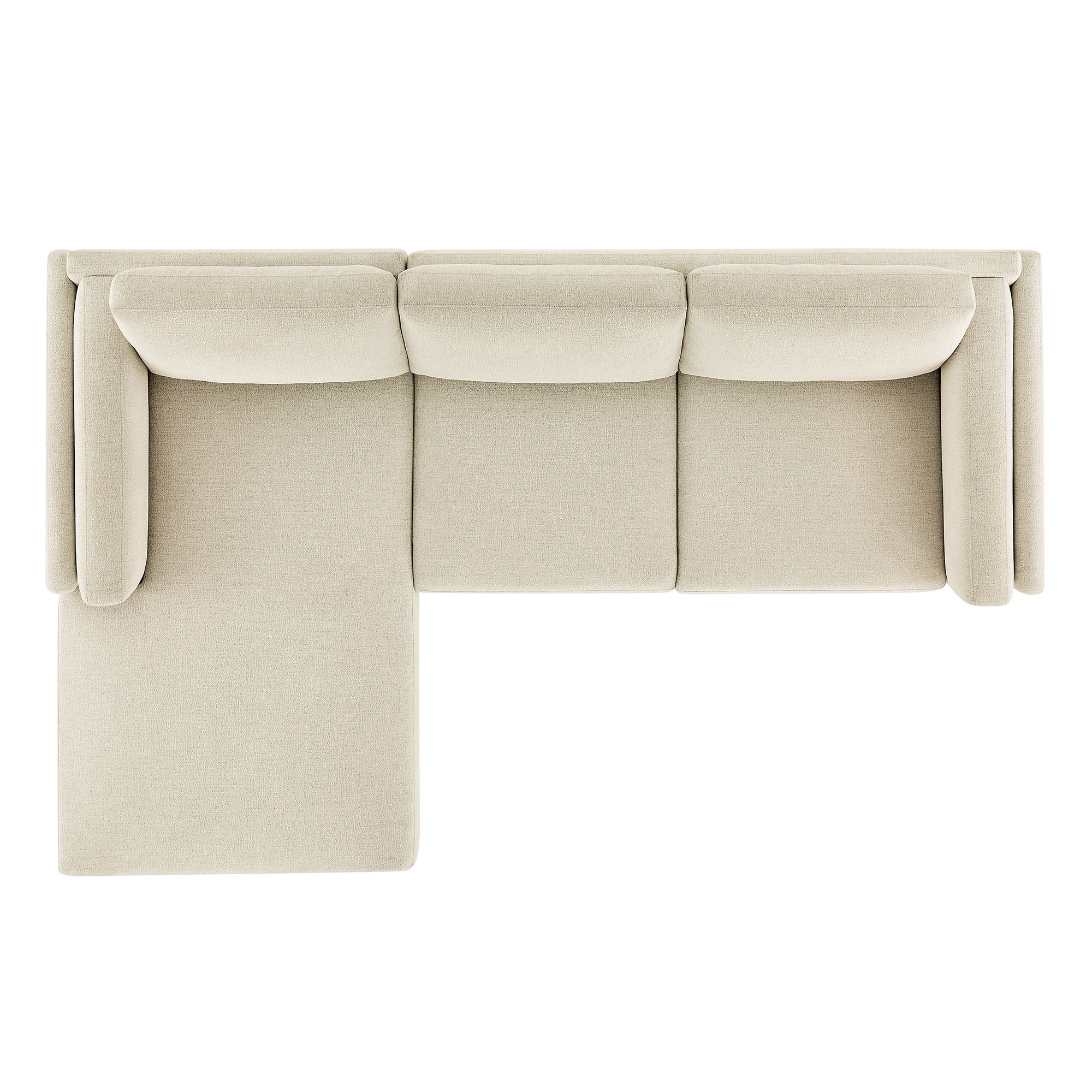 Roscoe Left-Facing Fabric Sectional Sofa with Chaise - Ivory