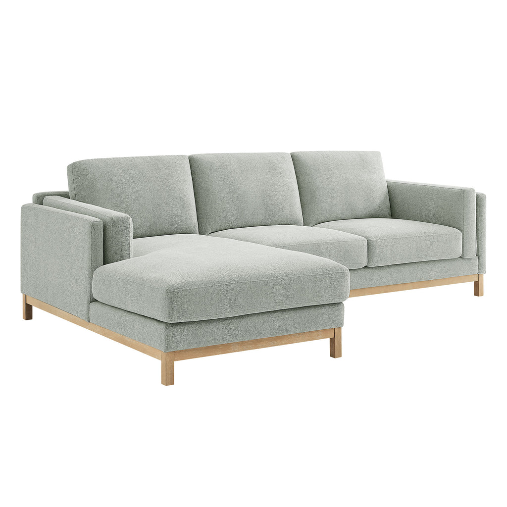 Roscoe Left-Facing Fabric Sectional Sofa with Chaise - Mist