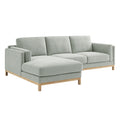 Roscoe Left-Facing Fabric Sectional Sofa with Chaise - Mist