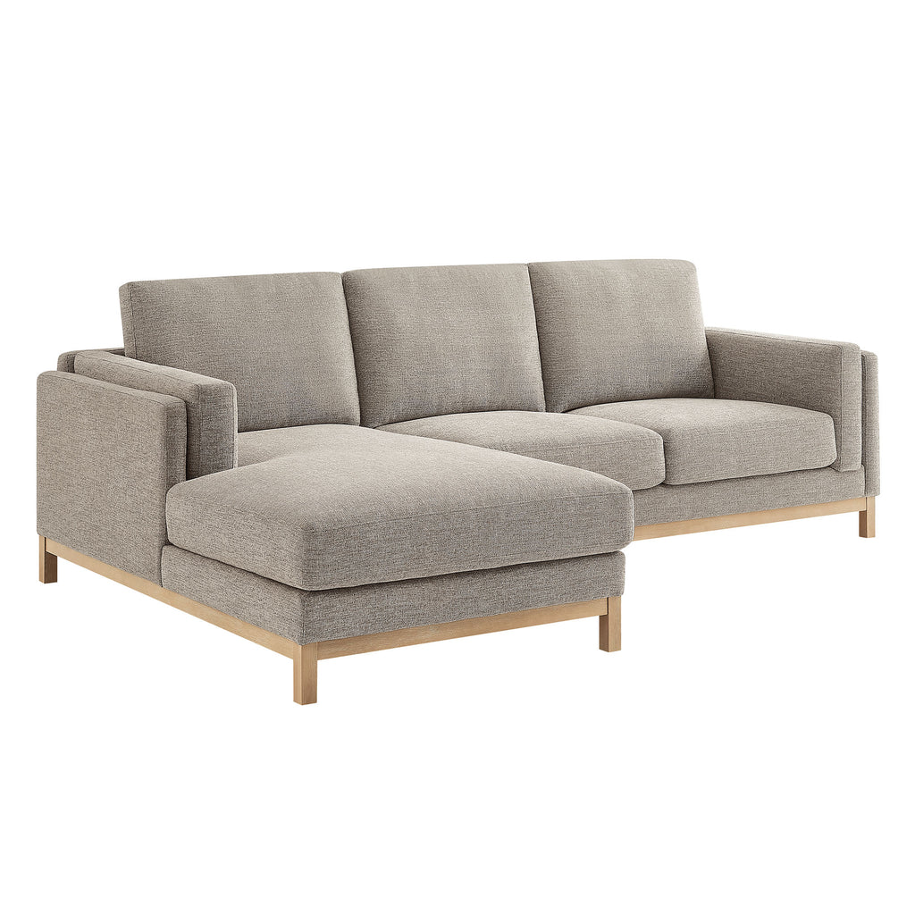 Roscoe Left-Facing Fabric Sectional Sofa with Chaise - Pewter