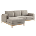 Roscoe Left-Facing Fabric Sectional Sofa with Chaise - Pewter