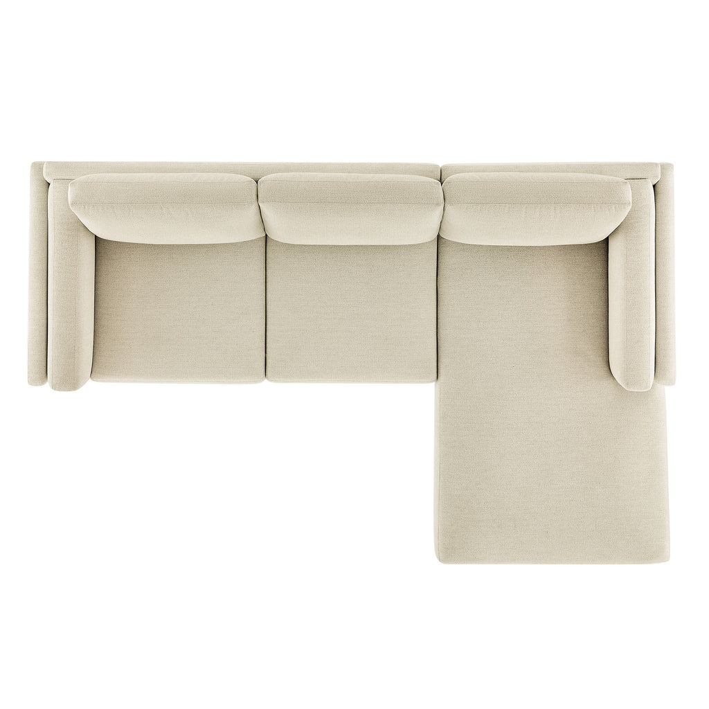 Roscoe Right-Facing Fabric Sectional Sofa with Chaise - Ivory