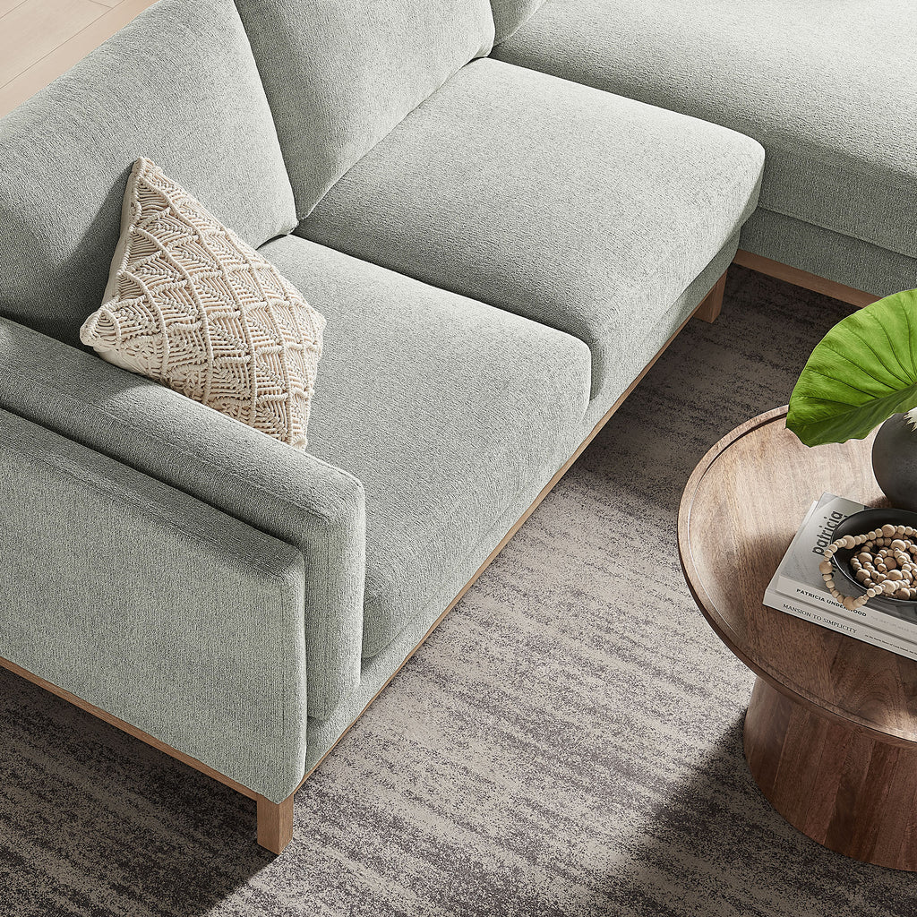 Roscoe Right-Facing Fabric Sectional Sofa with Chaise - Mist