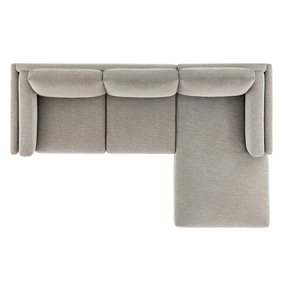 Roscoe Right-Facing Fabric Sectional Sofa with Chaise - Pewter