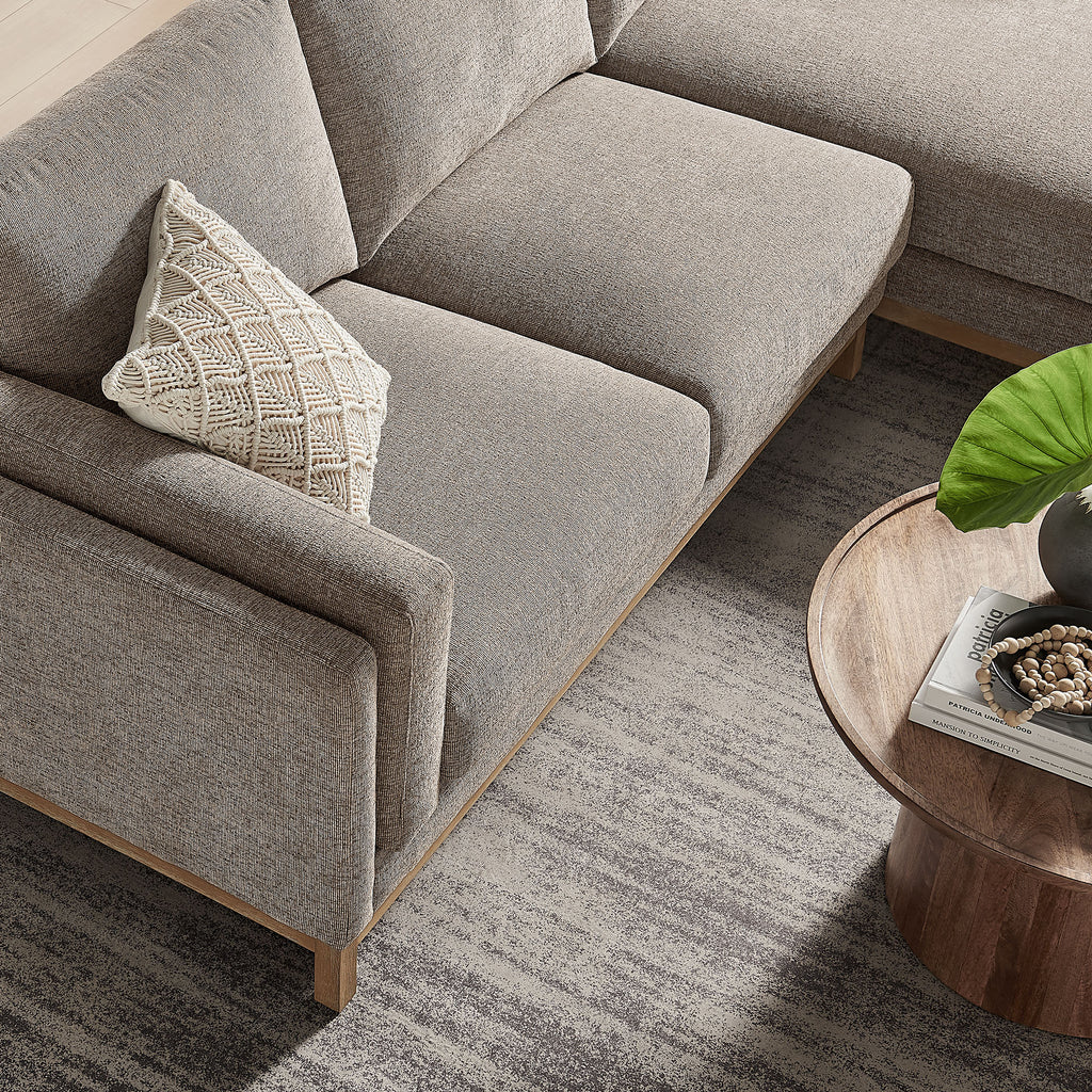 Roscoe Right-Facing Fabric Sectional Sofa with Chaise - Pewter