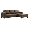 Roscoe Right-Facing Vegan Leather Sectional Sofa with Chaise - Espresso