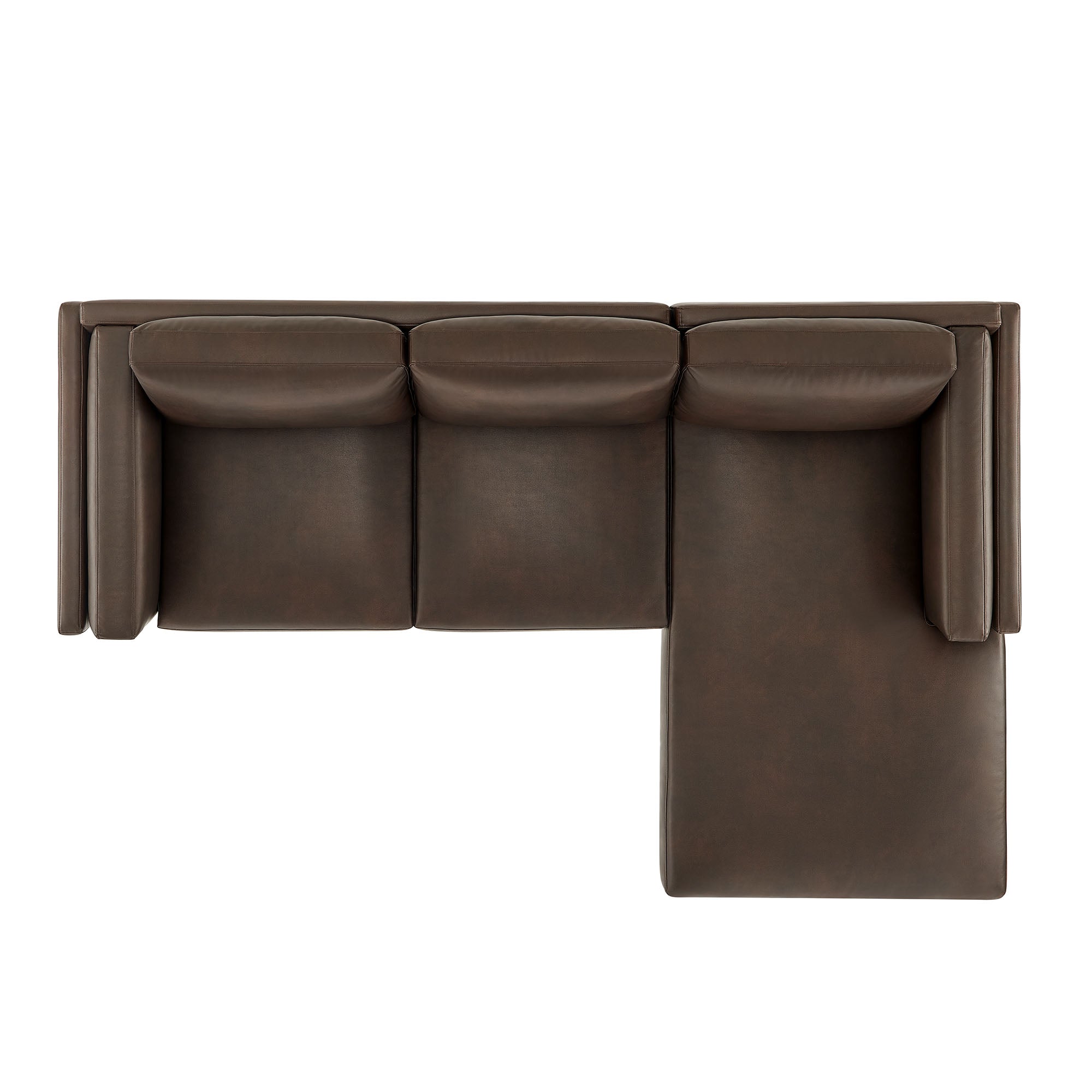 Roscoe Right-Facing Vegan Leather Sectional Sofa with Chaise - Espresso