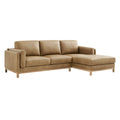 Roscoe Right-Facing Vegan Leather Sectional Sofa with Chaise - Toast