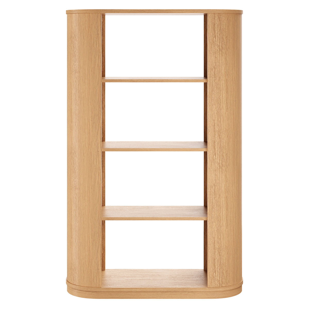 Aspect 74 Inch Curved 4 Tier Bookshelf - Natural