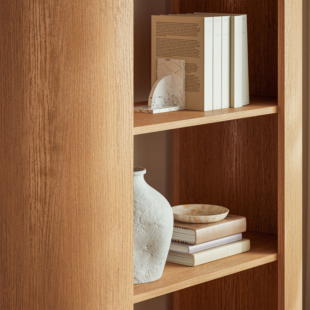 Aspect 74 Inch Curved 4 Tier Bookshelf - Natural