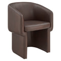 Verity Barrel Back Vegan Leather Dining Chair - Espresso