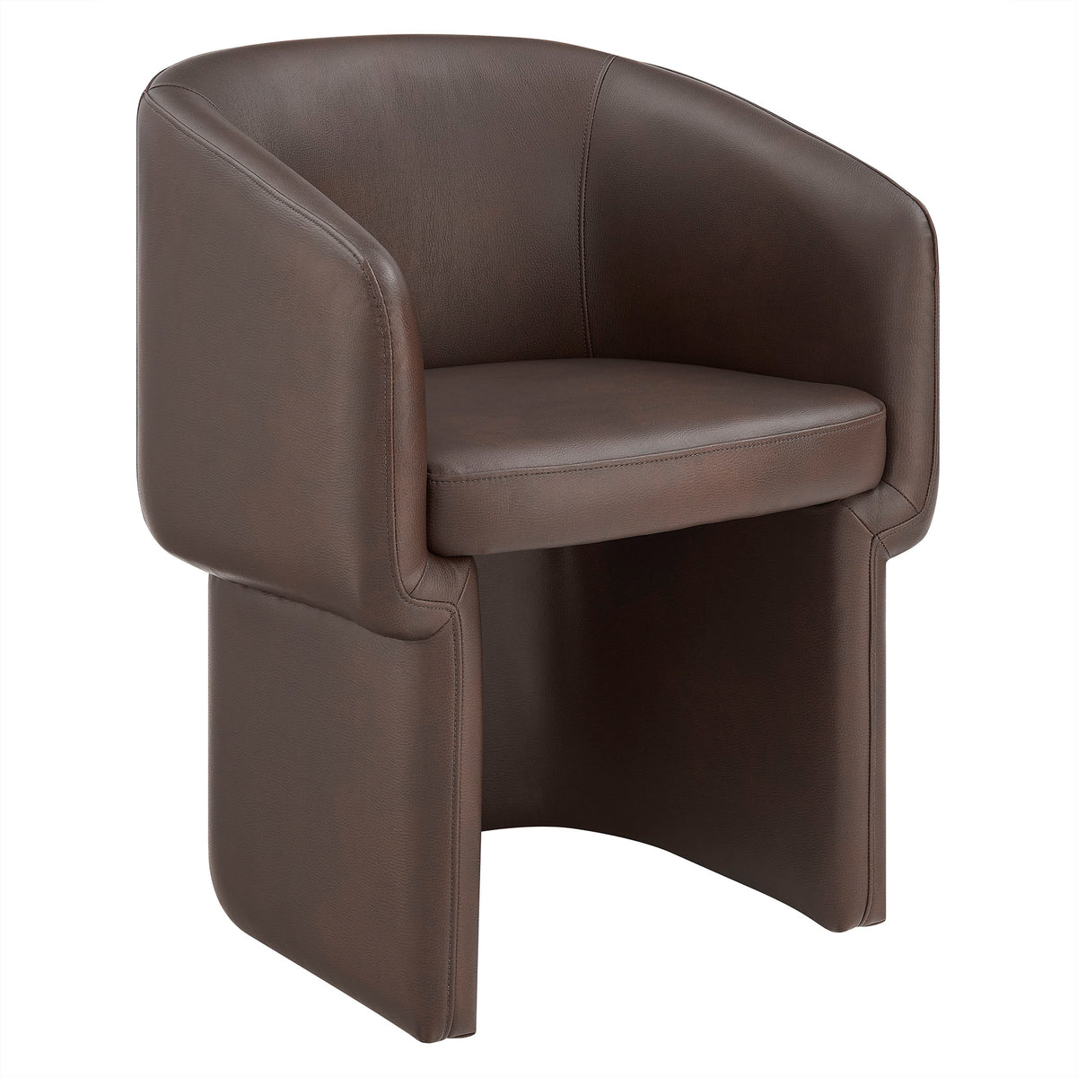 Verity Barrel Back Vegan Leather Dining Chair - Espresso