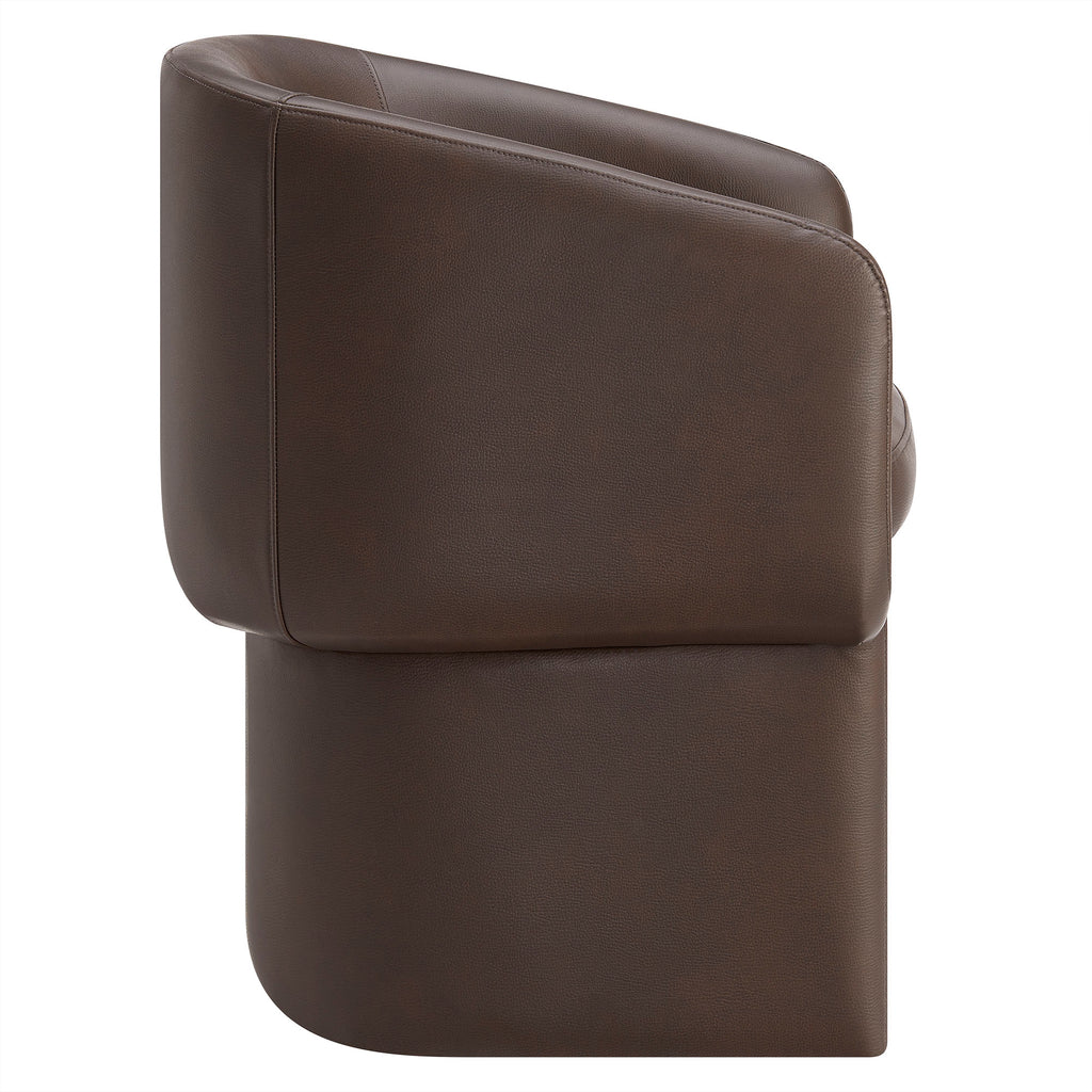 Verity Barrel Back Vegan Leather Dining Chair - Espresso