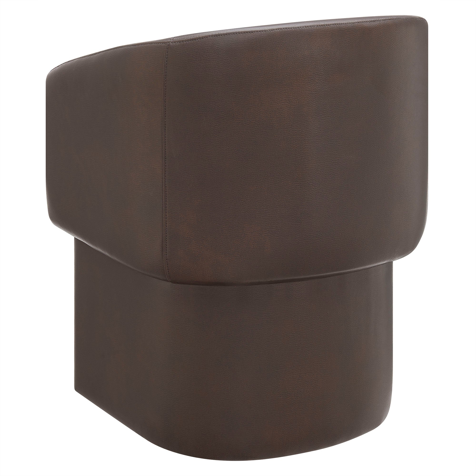 Verity Barrel Back Vegan Leather Dining Chair - Espresso
