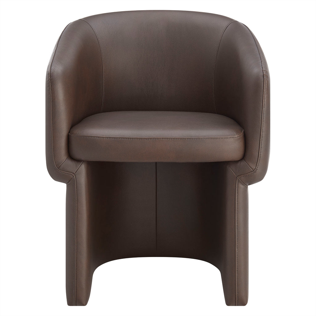 Verity Barrel Back Vegan Leather Dining Chair - Espresso