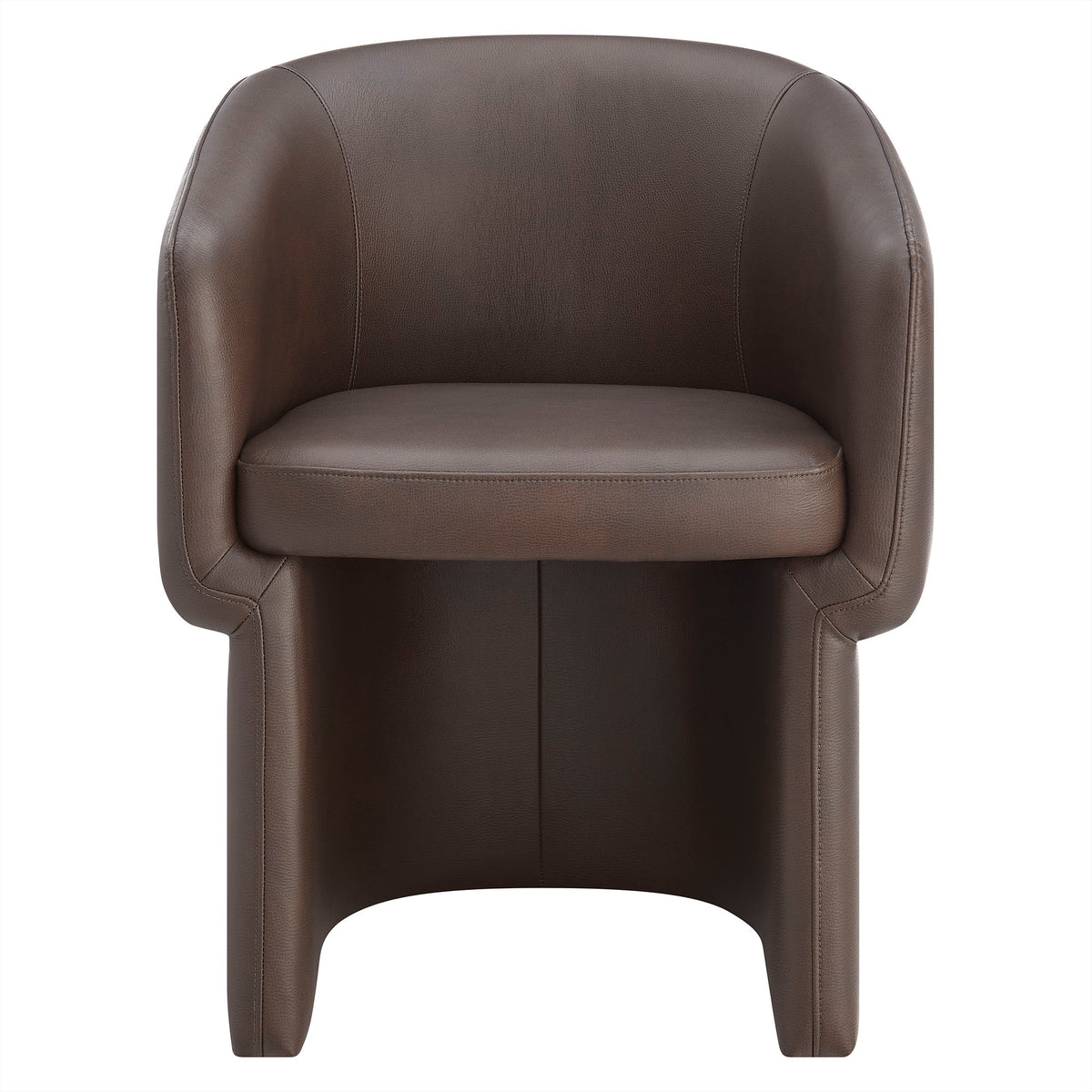 Verity Barrel Back Vegan Leather Dining Chair - Espresso