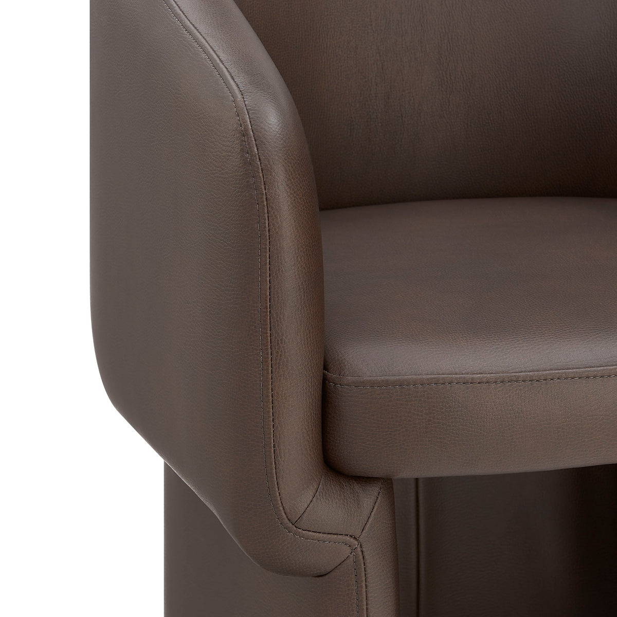 Verity Barrel Back Vegan Leather Dining Chair - Espresso