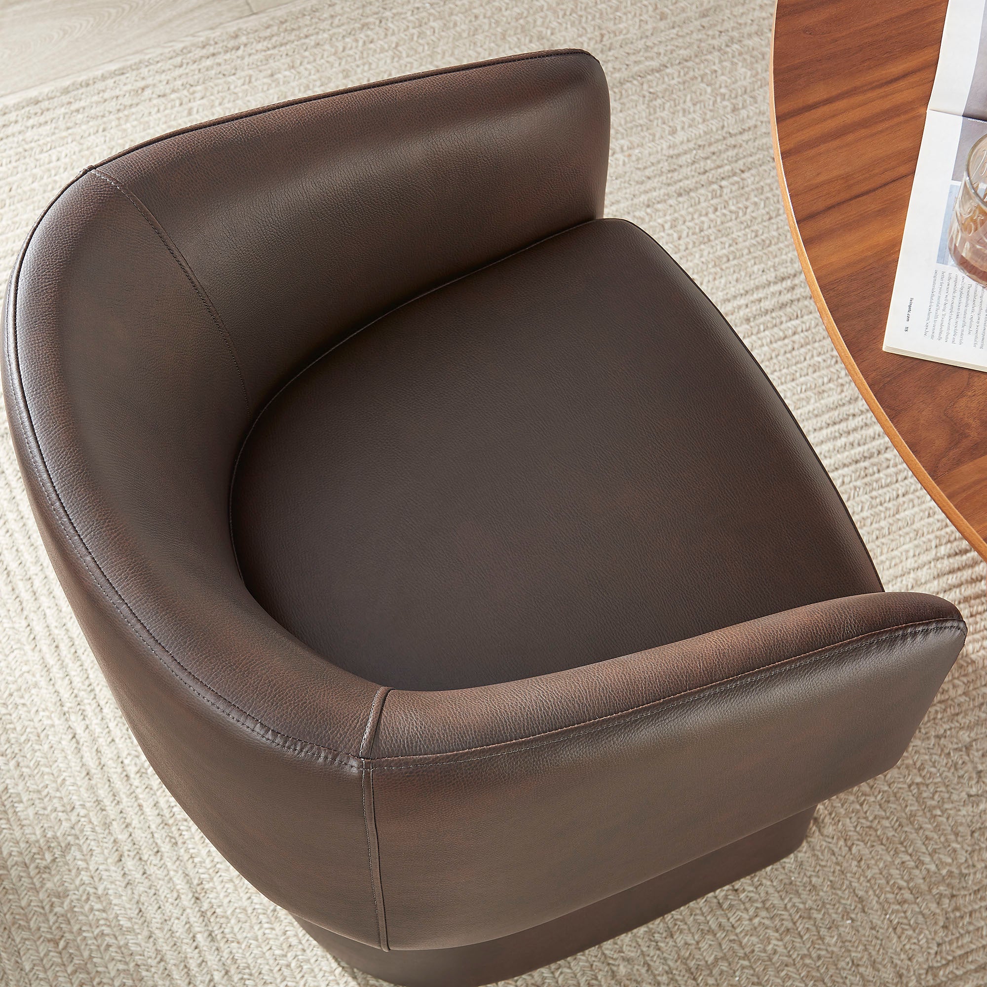 Verity Barrel Back Vegan Leather Dining Chair - Espresso