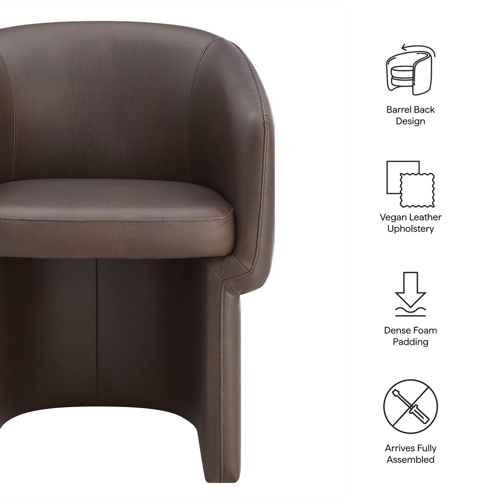 Verity Barrel Back Vegan Leather Dining Chair - Espresso