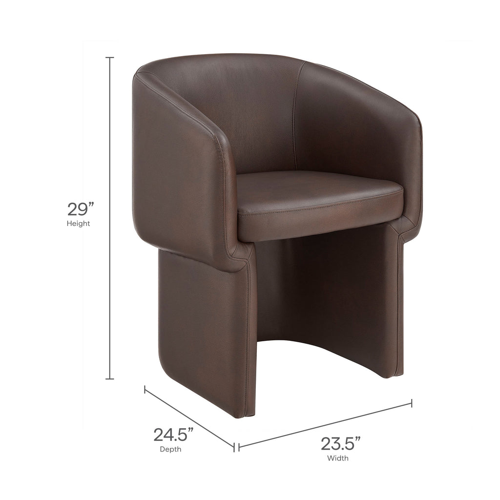 Verity Barrel Back Vegan Leather Dining Chair - Espresso