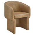 Verity Barrel Back Vegan Leather Dining Chair - Toast