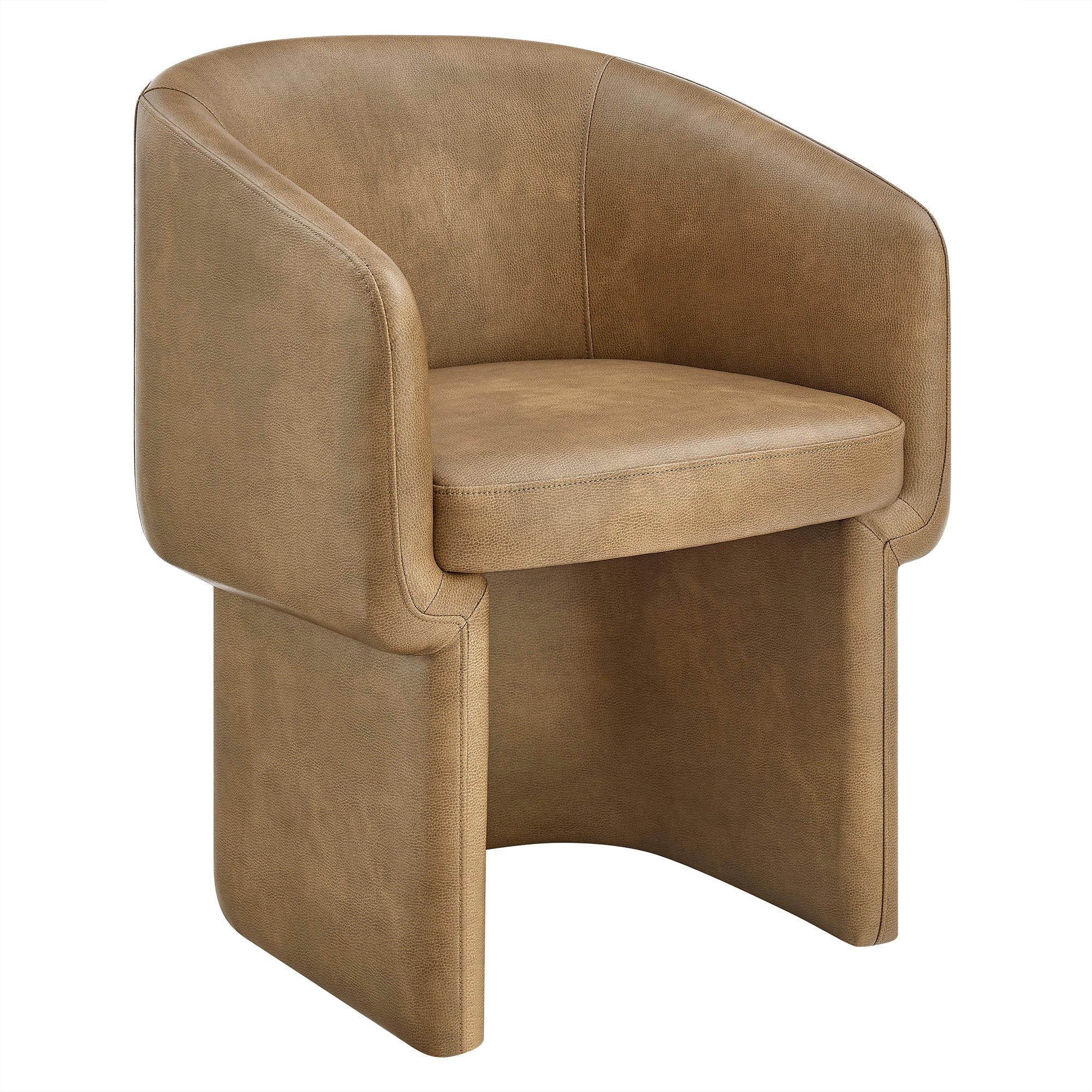 Verity Barrel Back Vegan Leather Dining Chair - Toast