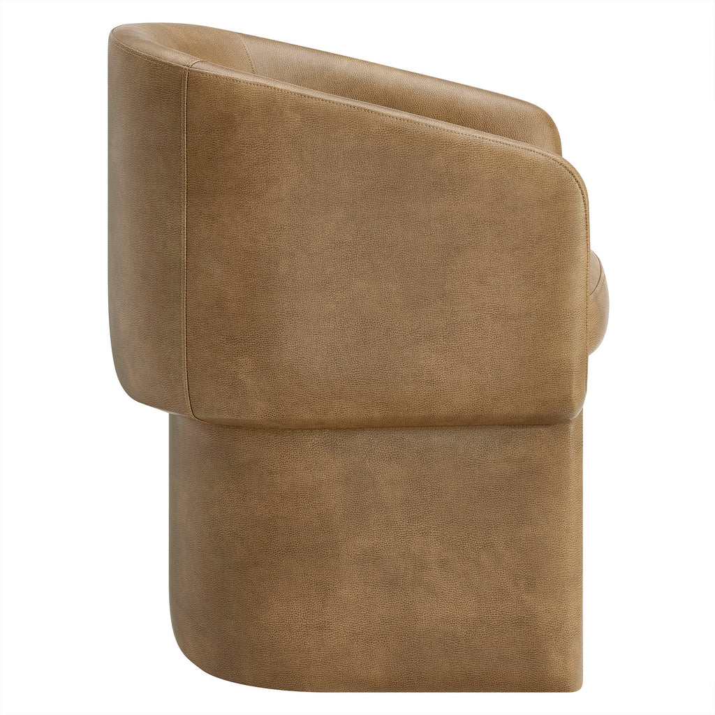 Verity Barrel Back Vegan Leather Dining Chair - Toast