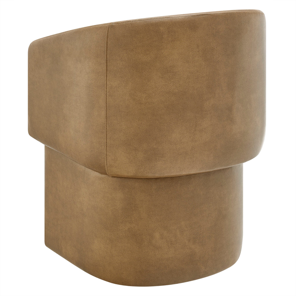 Verity Barrel Back Vegan Leather Dining Chair - Toast