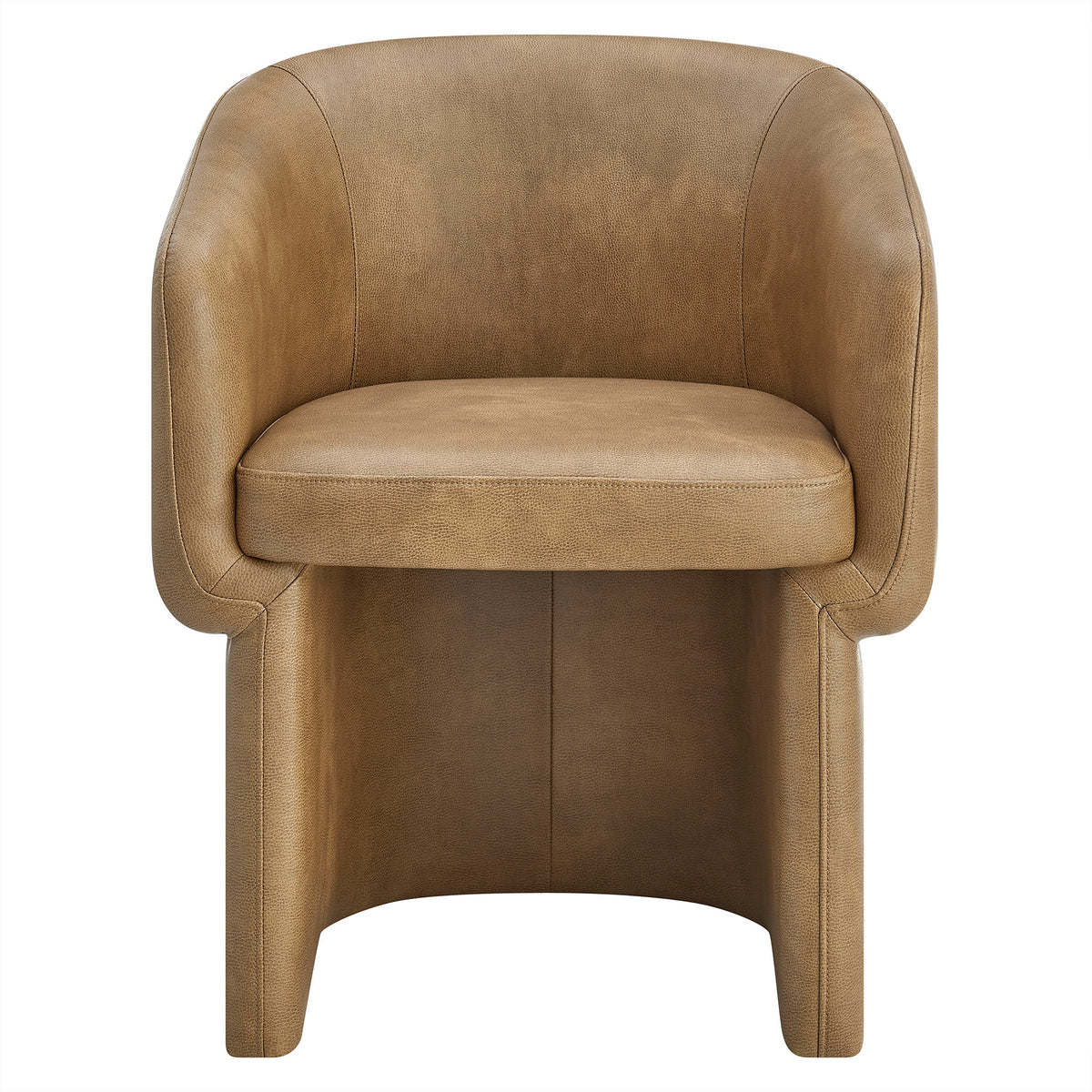 Verity Barrel Back Vegan Leather Dining Chair - Toast