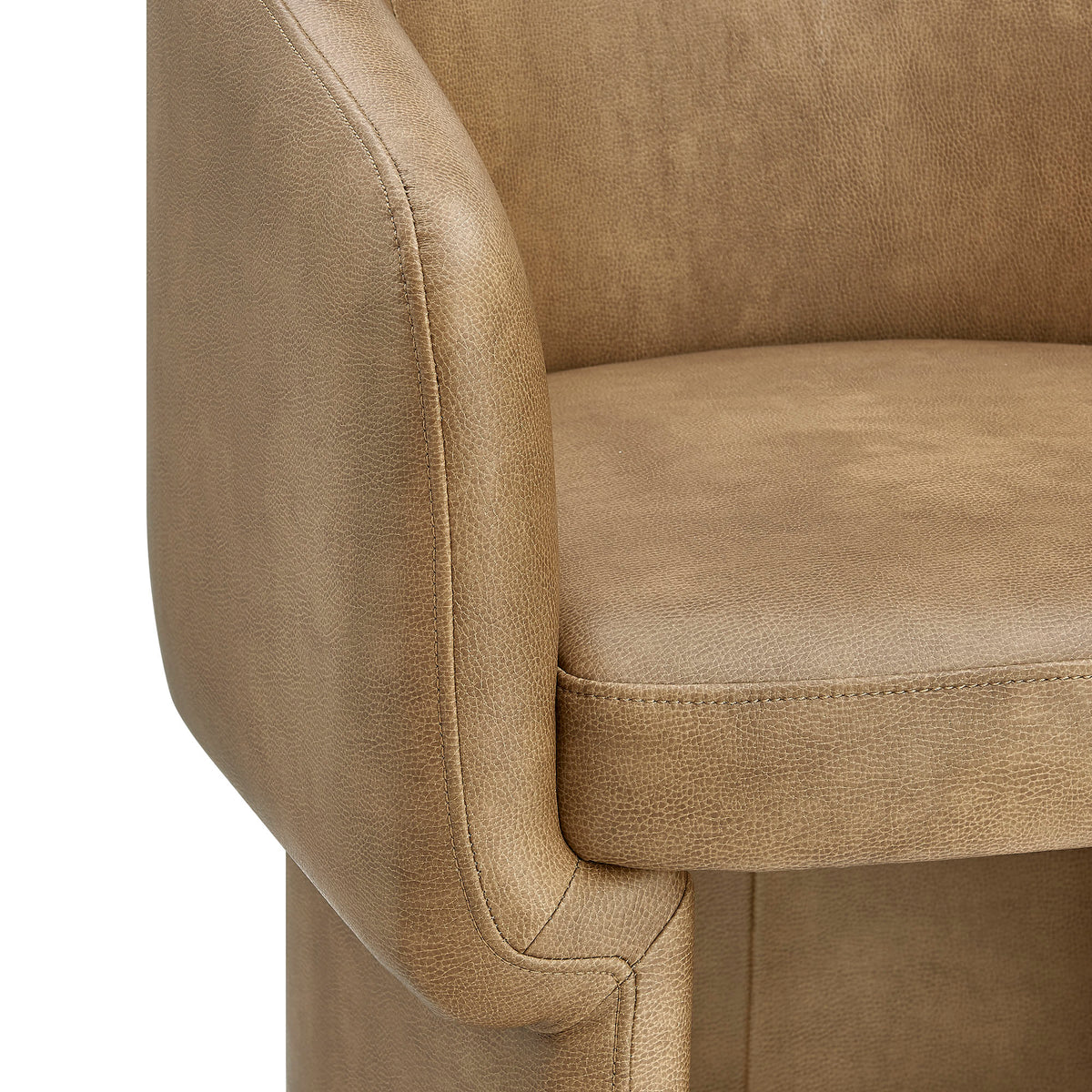 Verity Barrel Back Vegan Leather Dining Chair - Toast