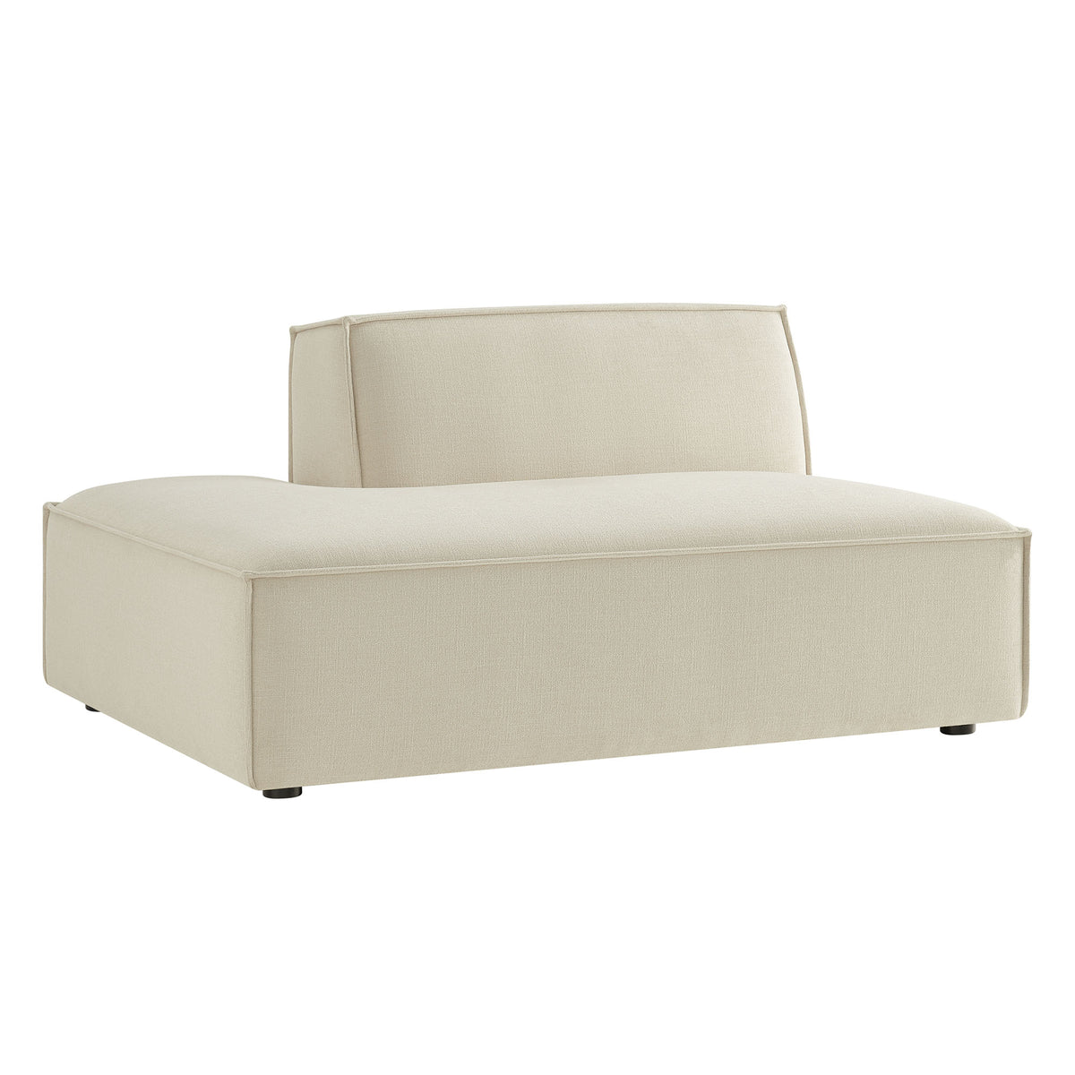 Restore Performance Fabric Upholstered Left-Facing Armless Modular Chaise - Ecru