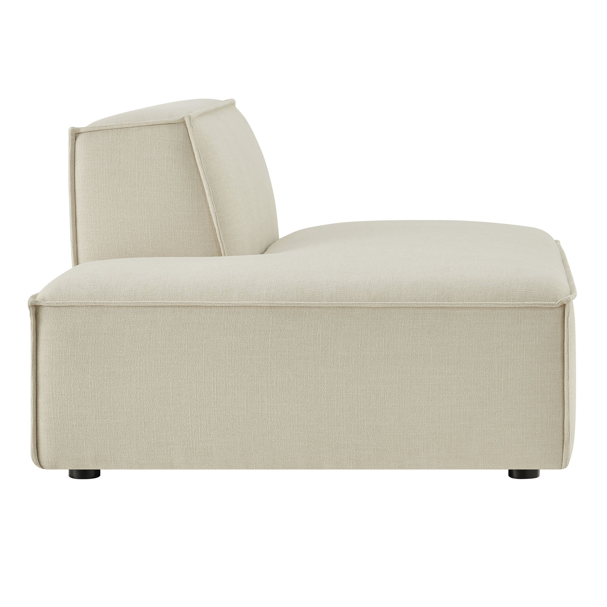 Restore Performance Fabric Upholstered Left-Facing Armless Modular Chaise - Ecru