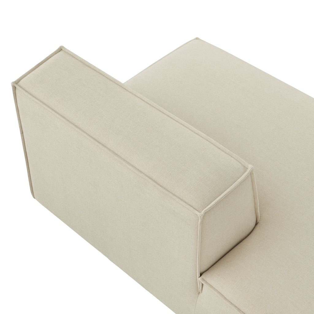 Restore Performance Fabric Upholstered Left-Facing Armless Modular Chaise - Ecru