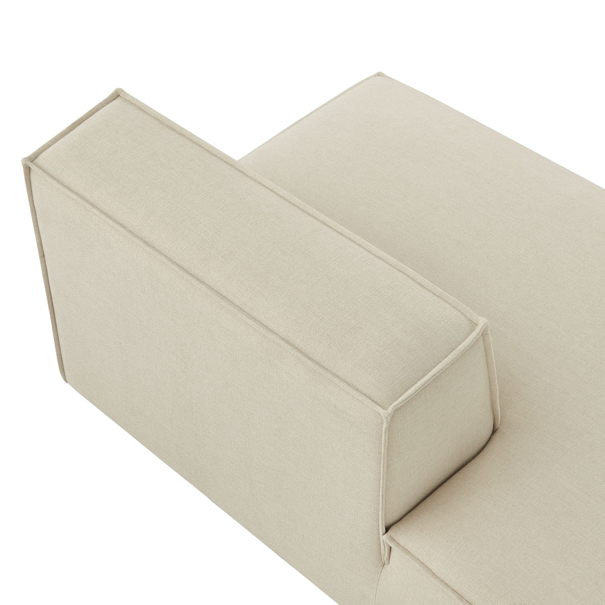 Restore Performance Fabric Upholstered Left-Facing Armless Modular Chaise - Ecru
