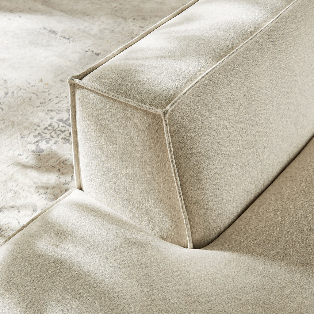 Restore Performance Fabric Upholstered Left-Facing Armless Modular Chaise - Ecru