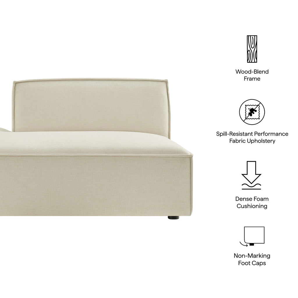 Restore Performance Fabric Upholstered Left-Facing Armless Modular Chaise - Ecru