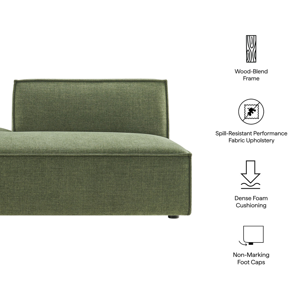 Restore Performance Fabric Upholstered Left-Facing Armless Modular Chaise - Foliage
