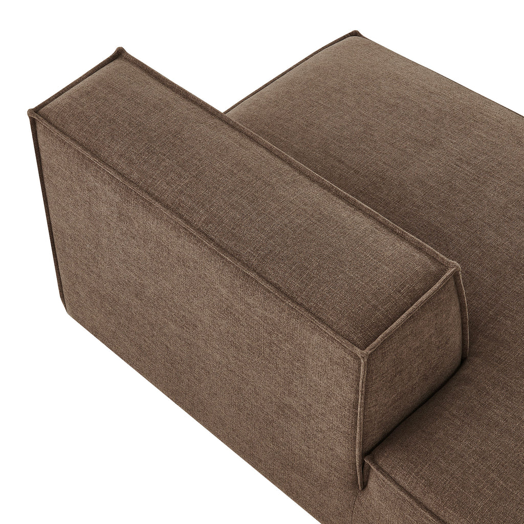 Restore Performance Fabric Upholstered Left-Facing Armless Modular Chaise - Mocha