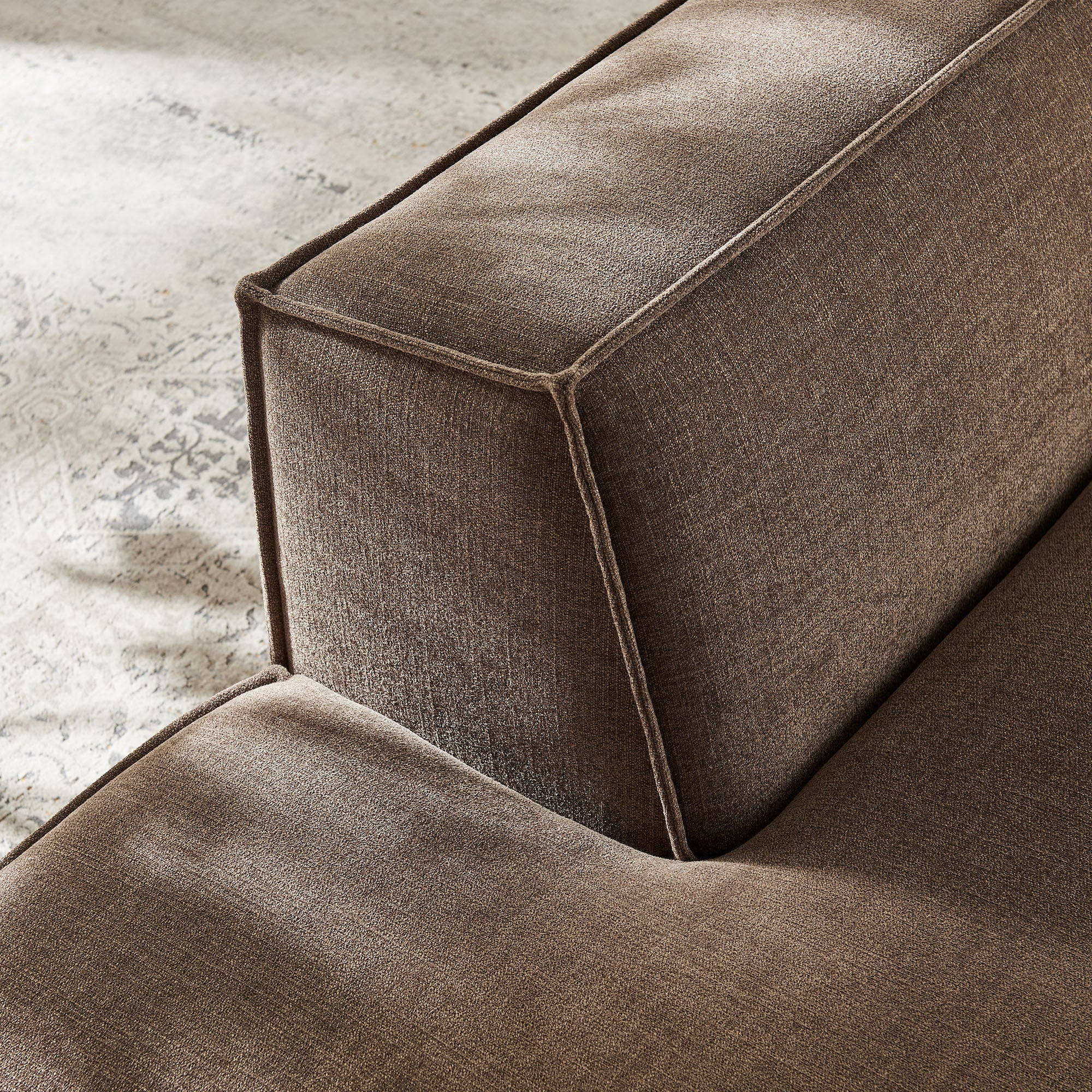 Restore Performance Fabric Upholstered Left-Facing Armless Modular Chaise - Mocha