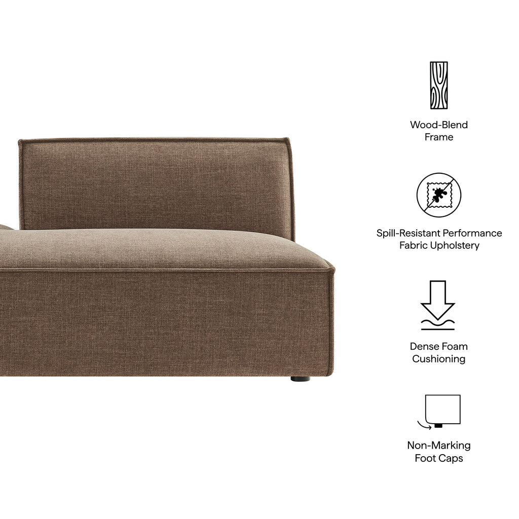 Restore Performance Fabric Upholstered Left-Facing Armless Modular Chaise - Mocha