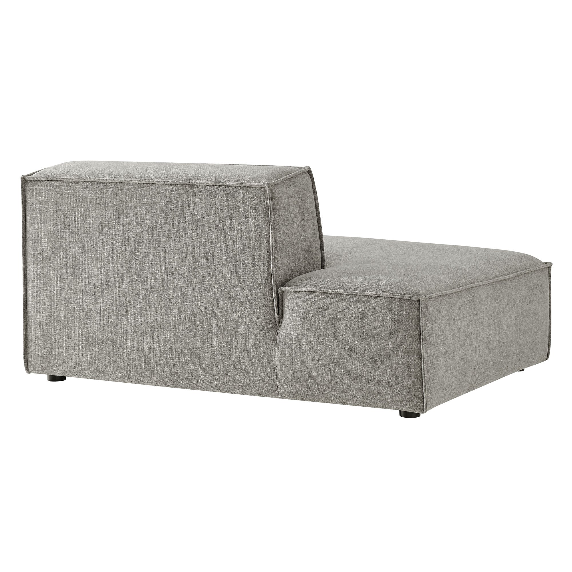 Restore Performance Fabric Upholstered Left-Facing Armless Modular Chaise - Pewter