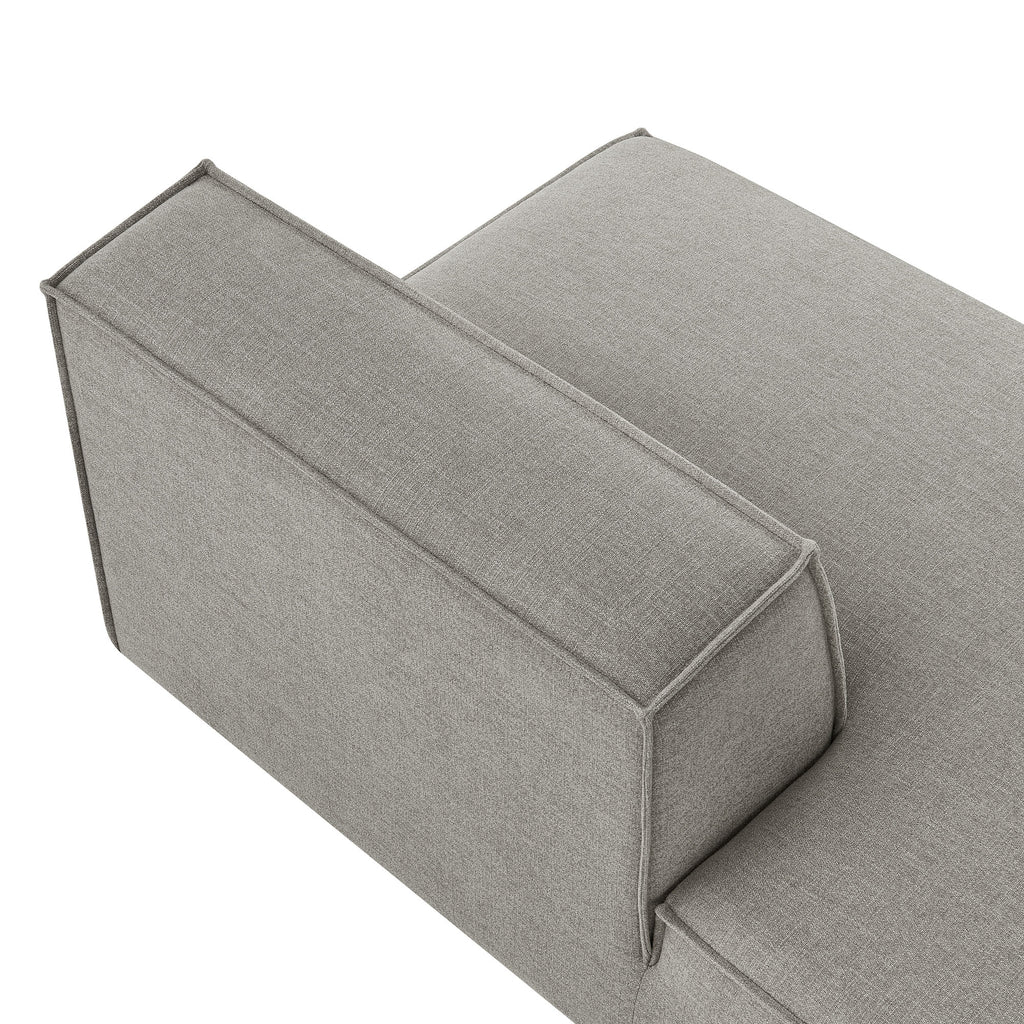 Restore Performance Fabric Upholstered Left-Facing Armless Modular Chaise - Pewter