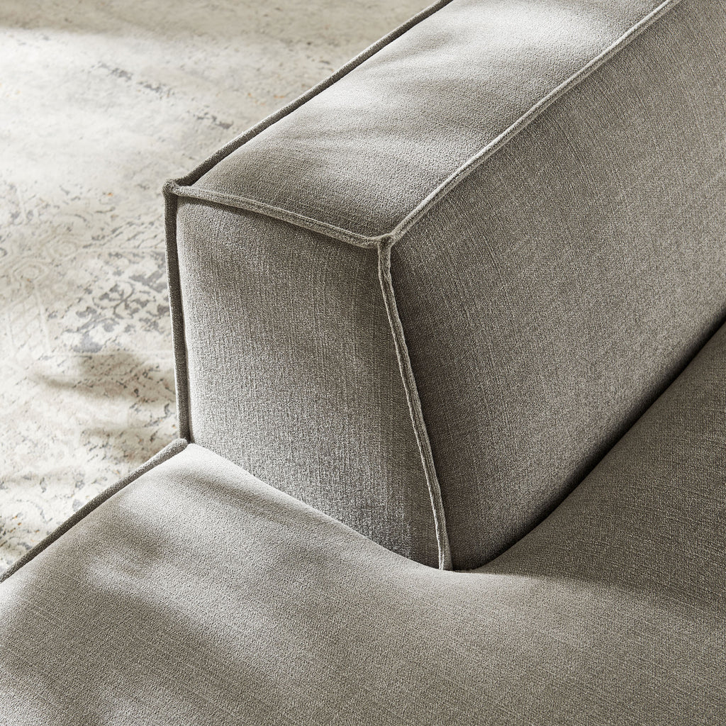 Restore Performance Fabric Upholstered Left-Facing Armless Modular Chaise - Pewter